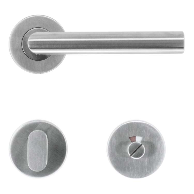 Poignée de porte perugia belluno 19mm inox avec serrure toilette