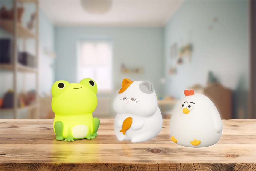 Lampe de table Grenouille - Vert - L8cm - Dimmable - LED - 1x0,4W - RGB 3000K - avec batterie et minuterie