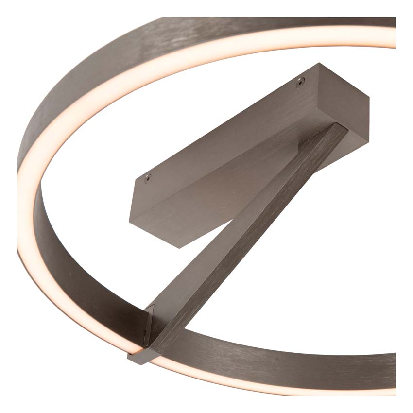 Lucide Premium Applause - Plafonnier - Ø40cm - LED dimmable - CCT - 1x26W 2200K/4000K - Fer gris