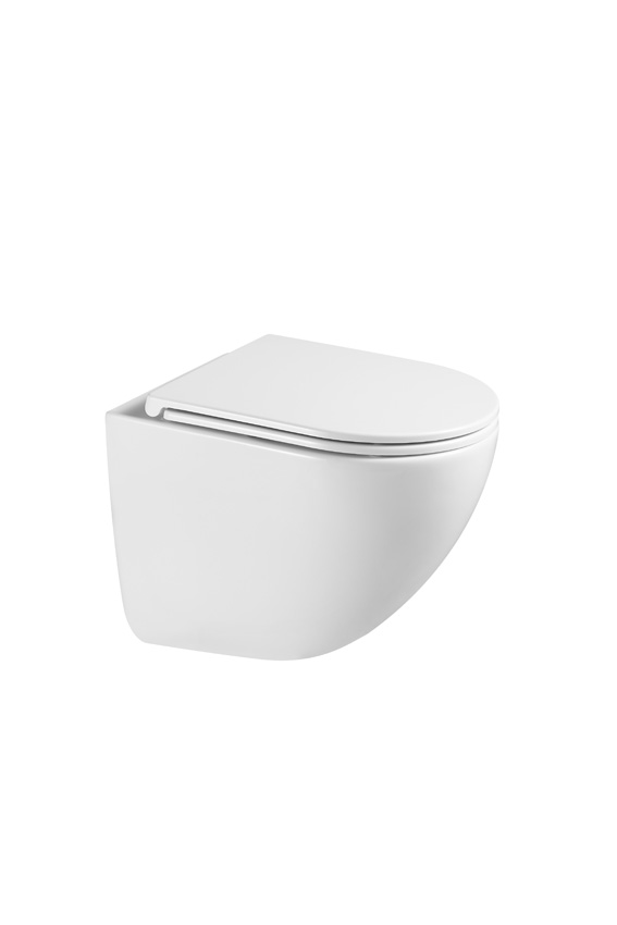 Hangtoilet Linus rimless tornado flush glanzend wit inclusief WC-bril