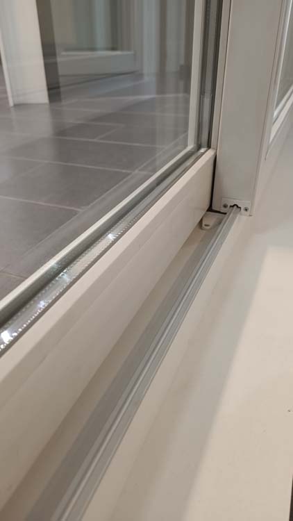Schuifraam pvc Deceuninck wit 2 schuivende delen Br1800xH2150mm