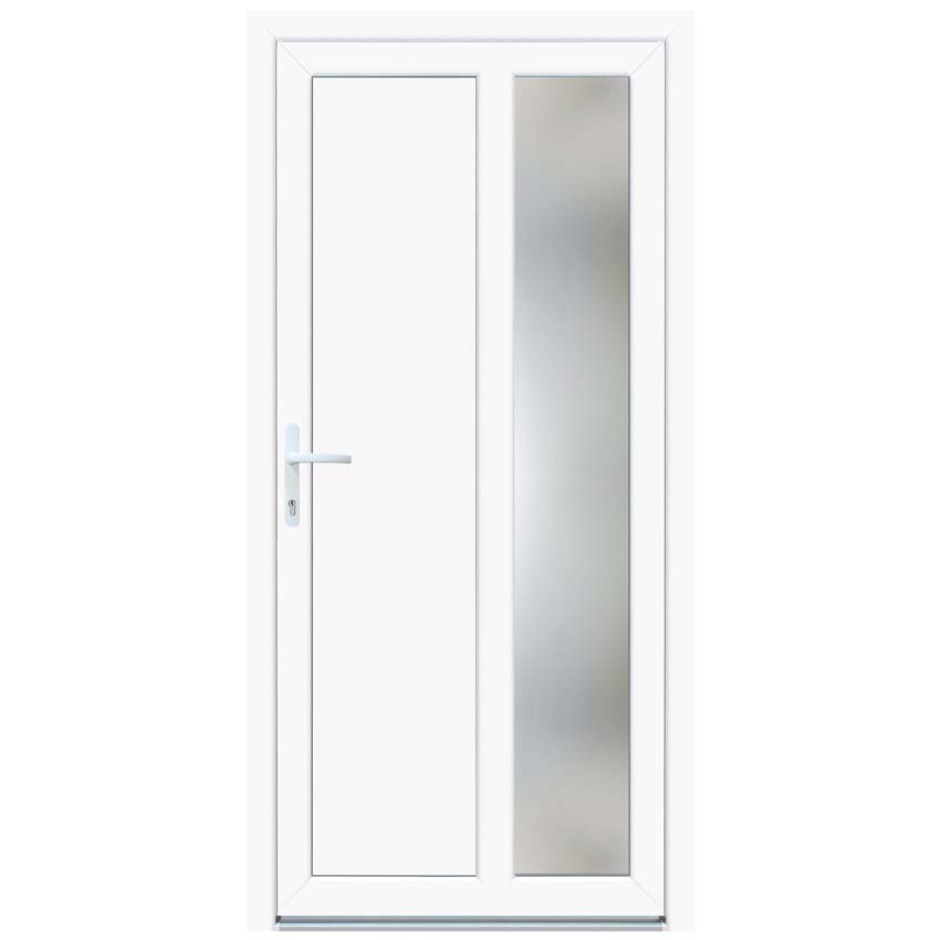 Porte extérieure Lumeo PVC vitrage mat blanc 1100x2100mm gauche