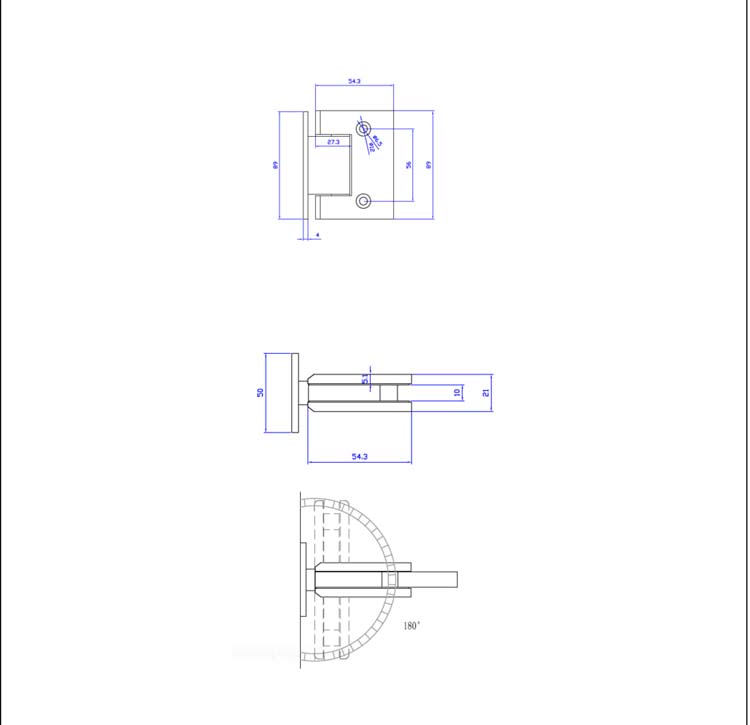 Porte intérieure vitrée simple Sky Night verre dépoli sur mesure - charnières inox