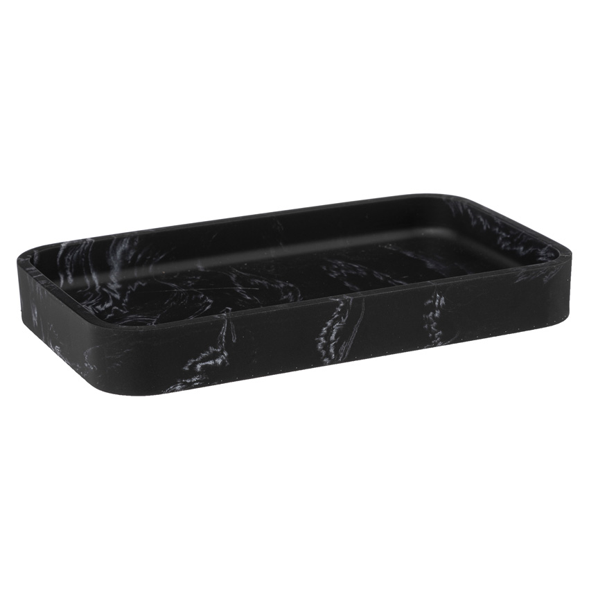 Plateau Eliza polyresin zwart 19,2x11,3x2,5cm
