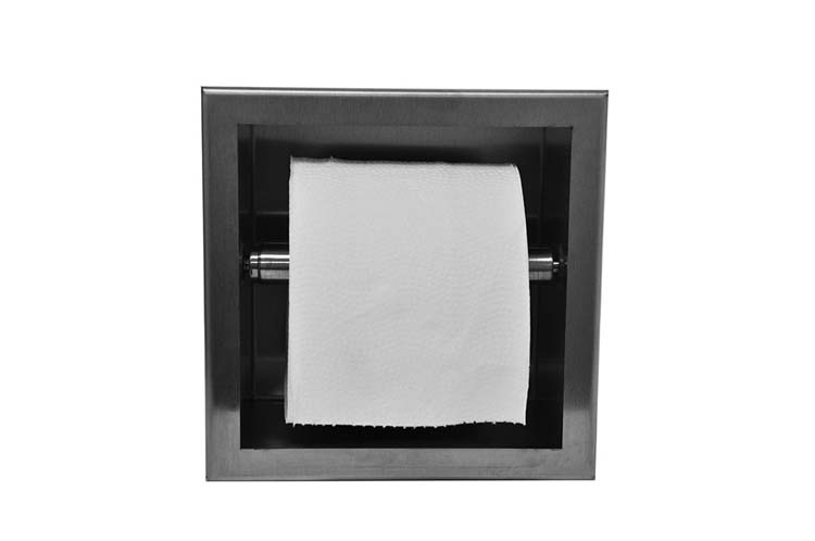 Inbouw toiletrolhouder inox
