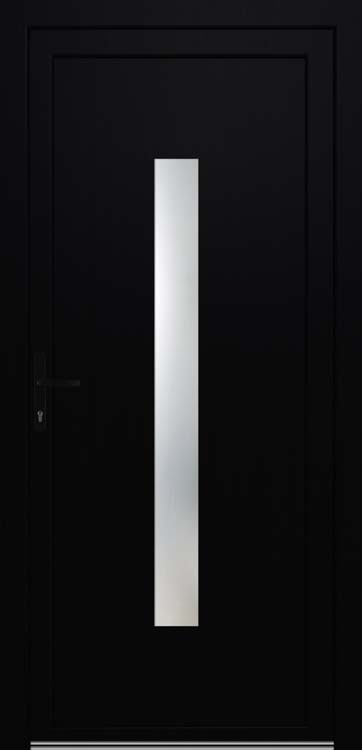 Buitendeur pvc zwart/wit vert ruit geen rand L MW