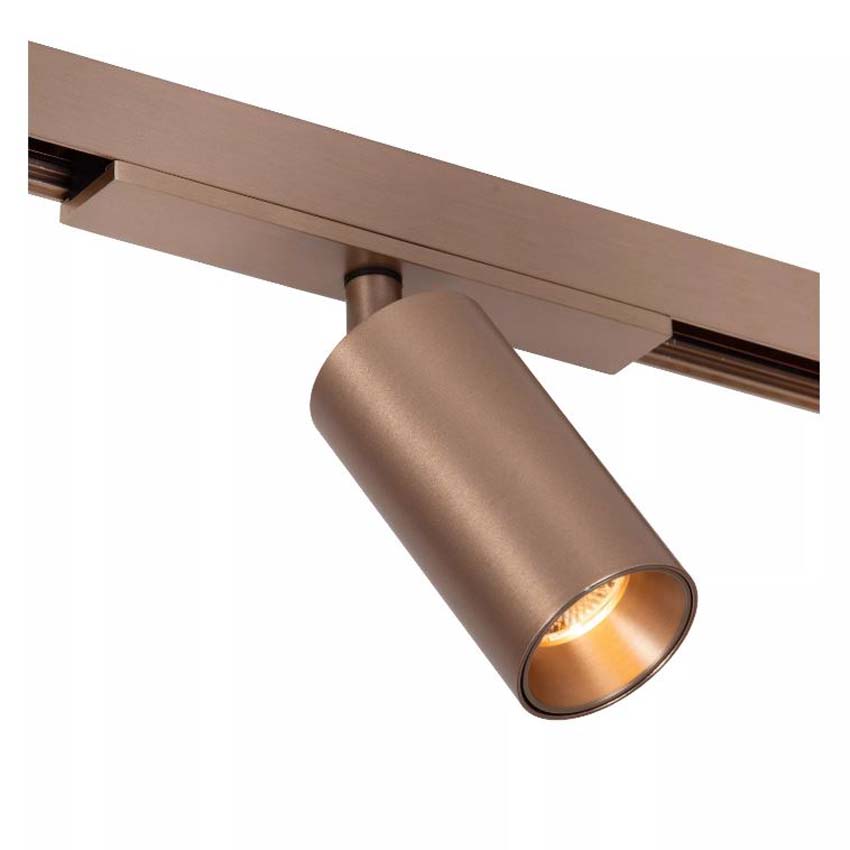Lucide Premium Linial Bix Railspot - Système de rails monophasé / Éclairage rail intelligent - 48V - 1xLED Dimmable - Champagne