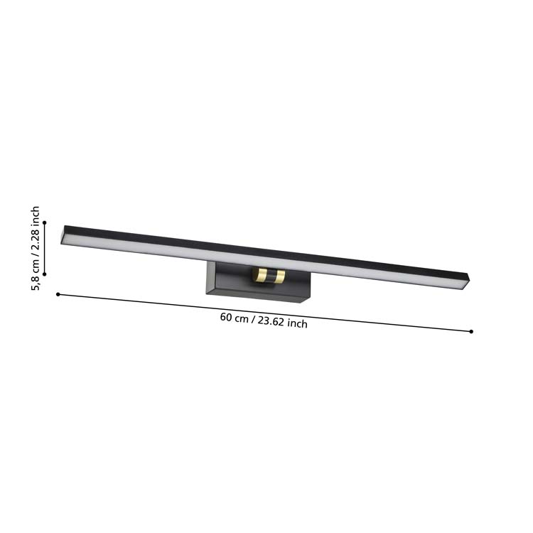 Badkamerverlichting spiegel zwart-koper IP44 dimbaar 3000-6500K