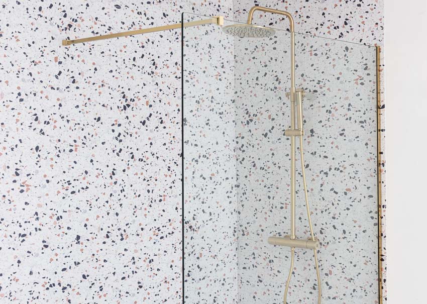 Douchepaneel Milo Slate terrazzo look 91,4x243,8cm