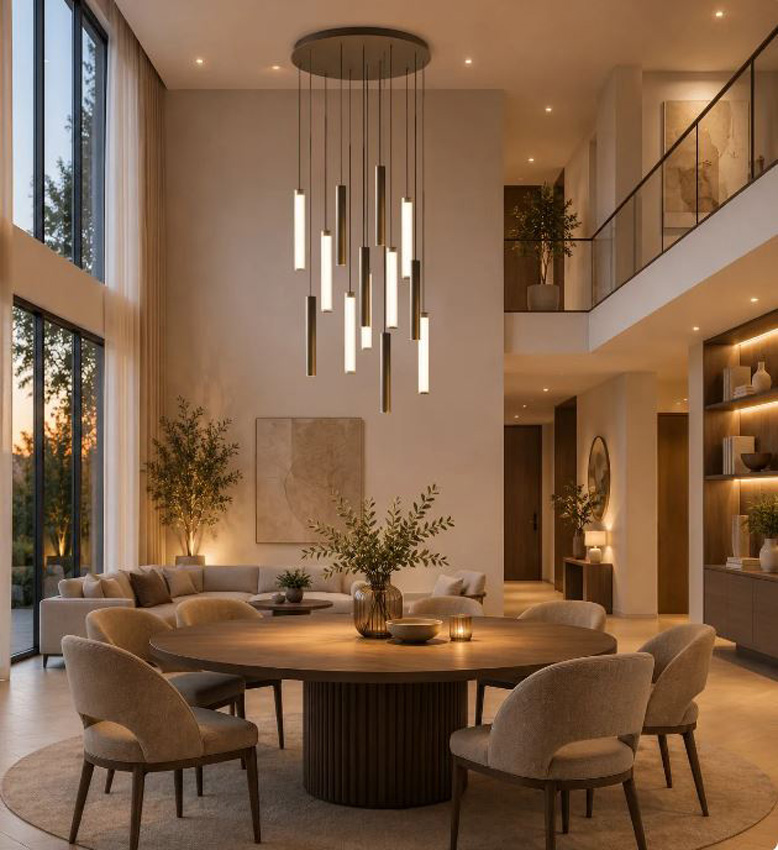 Hanglamp - brons - Ø58xH300cm - dimbaar - LED - 13x3,3W - 2200-6500K - afstandsbediening