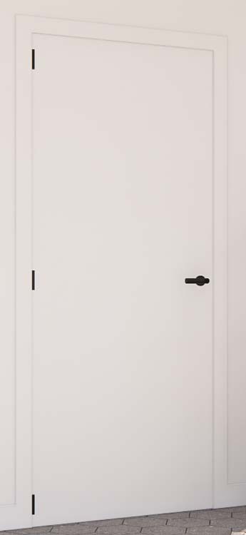 Porte intérieure complète Uran blanche 201,5x83cm alvéolaire réversible + châssis 40cm