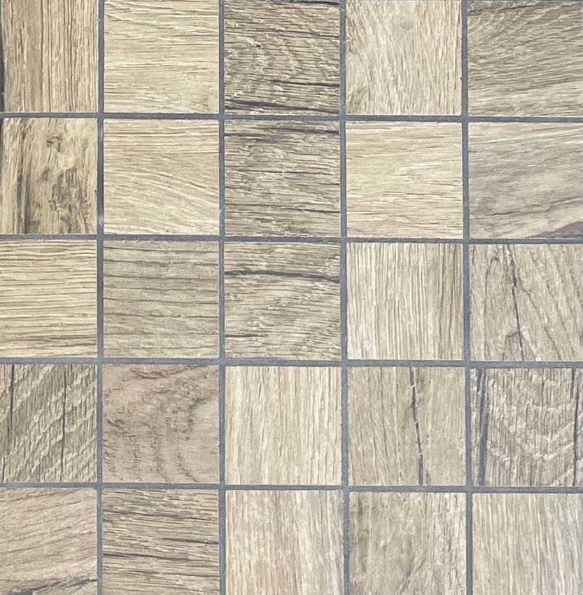 Mozaïek Nordik Wood Brown mat 30x30cm