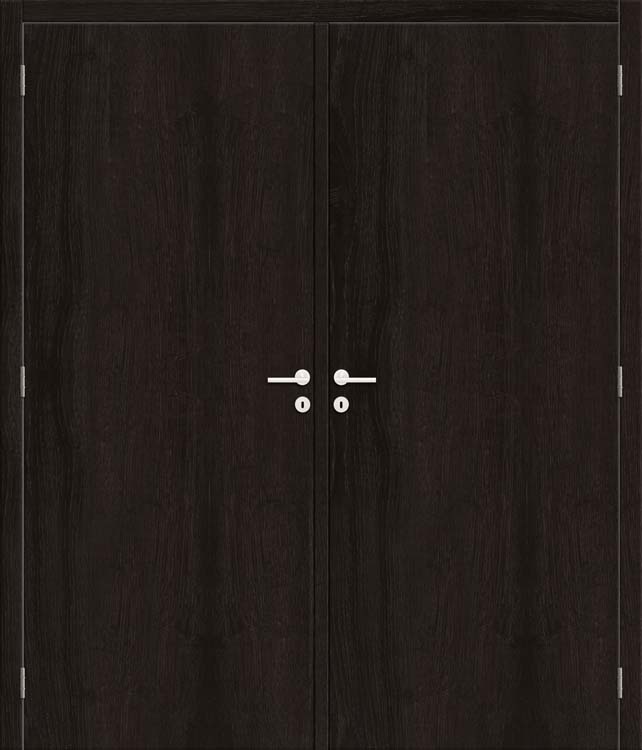 Complete dubbele binnendeur Black Oak verticaal 2x83x201,5cm tubespaan