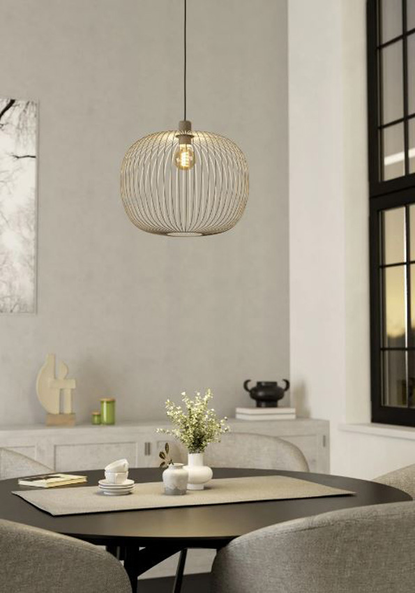 Hanglamp - zand - Ø45xH110cm - dimbaar - E27 - 1x40W - excl. lichtbron