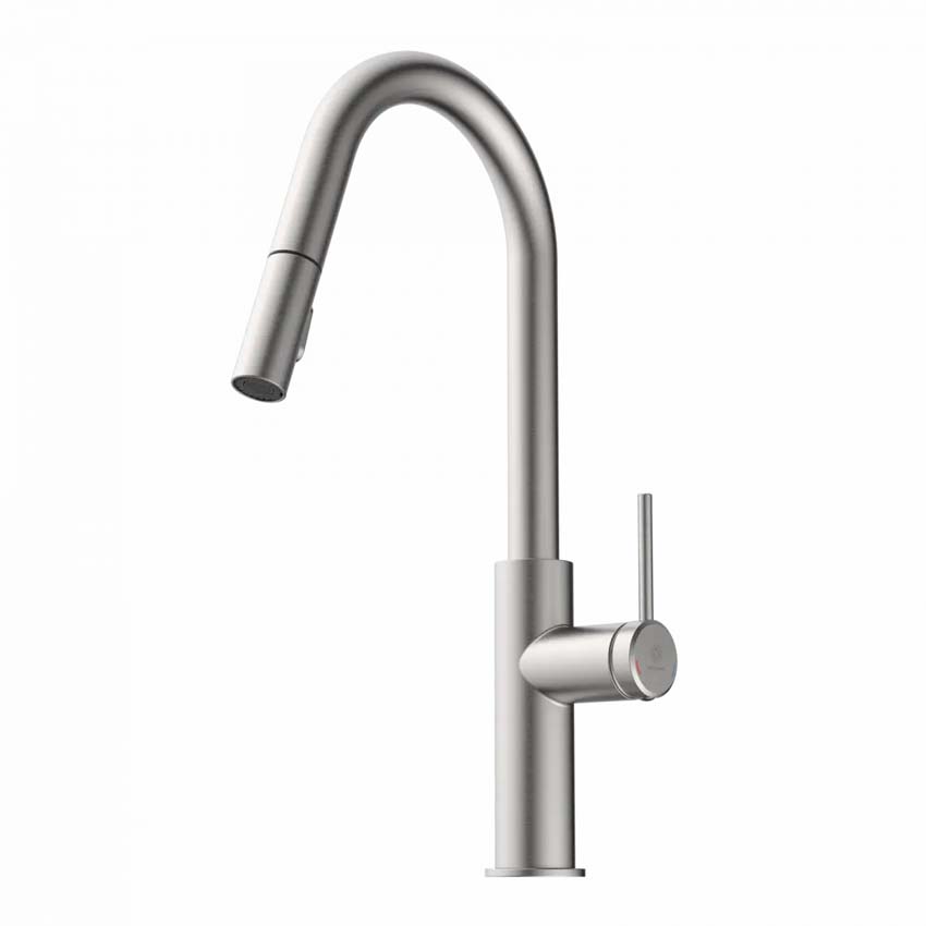 Keukenkraan Wasserwerk WK 13 Curve inox-look met uittrekbare uitloop