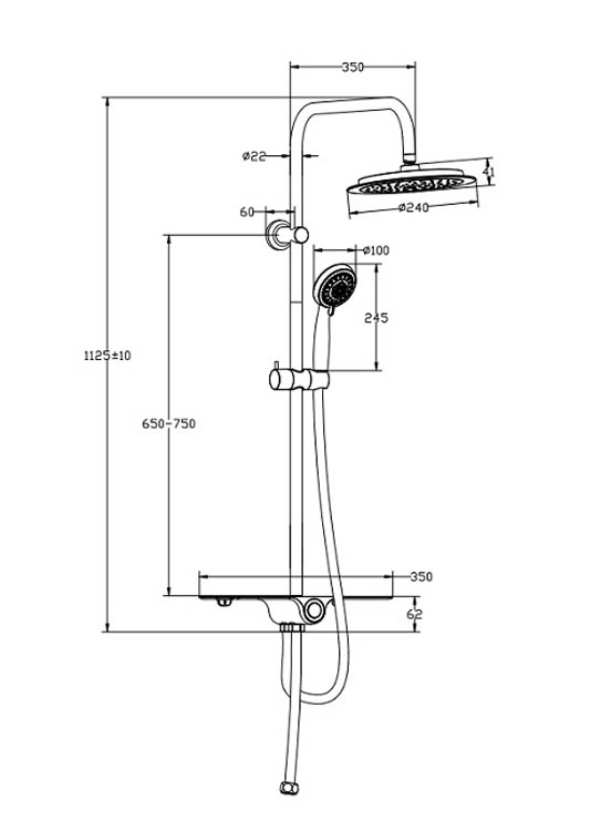 Doucheset Ayse chroom/wit