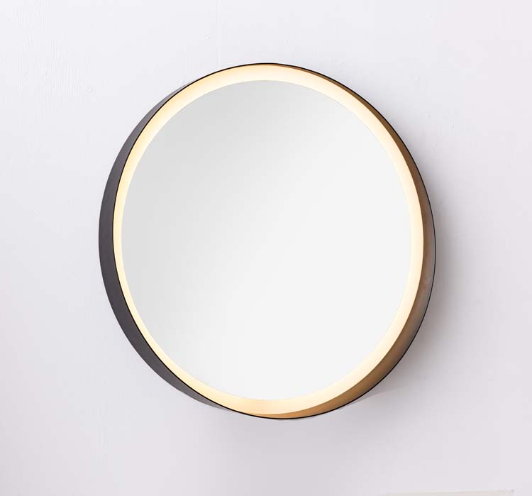 Miroir Mercy rond LED avec cadre noir Ø60cm