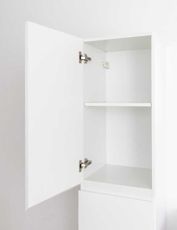 Meuble de salle de bains Bianca blanc suspendu avec lavabo simple blanc brillant 80cm