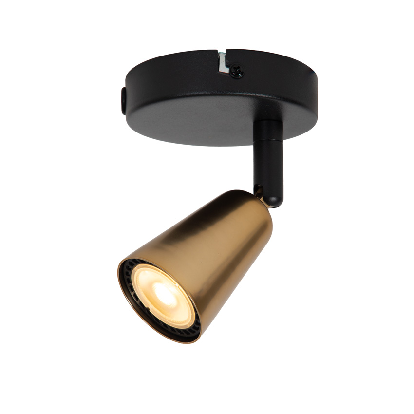 Lucide Essential Tiana - Wandspot/wandlamp - 1xGU10 (MR16) - Voor wand of plafond - Champagnekleur
