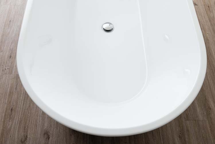 Vrijstaand bad Belle mat zwart/wit 170x80cm