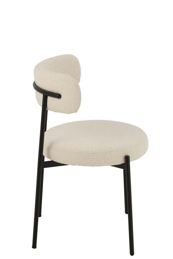 Stoel Boucle wit 51x52x77cm Stoel Boucle wit 51x52x77cm