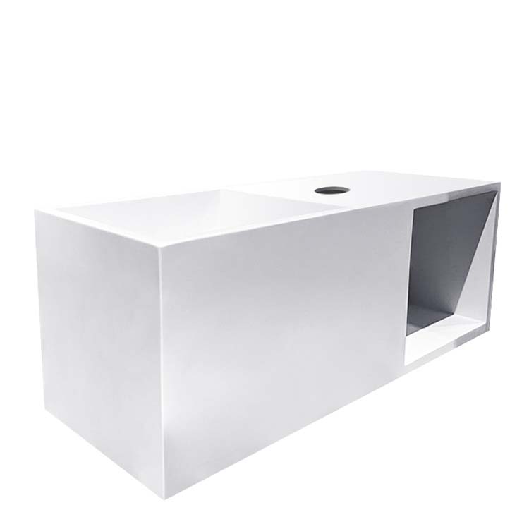 Lave-mains Kate avec niche solid surface blanc 54x20x20cm