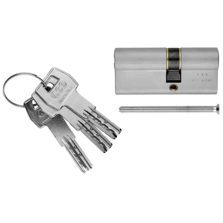 Cylindre pro AGB sécurité 70mm look inox SKG**