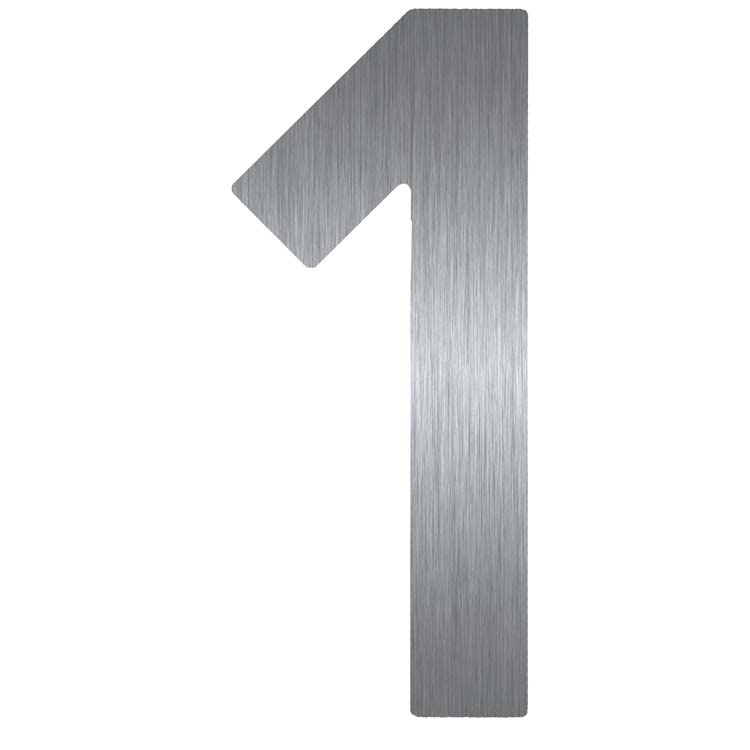 Numéro de maison plat 1 inox plus