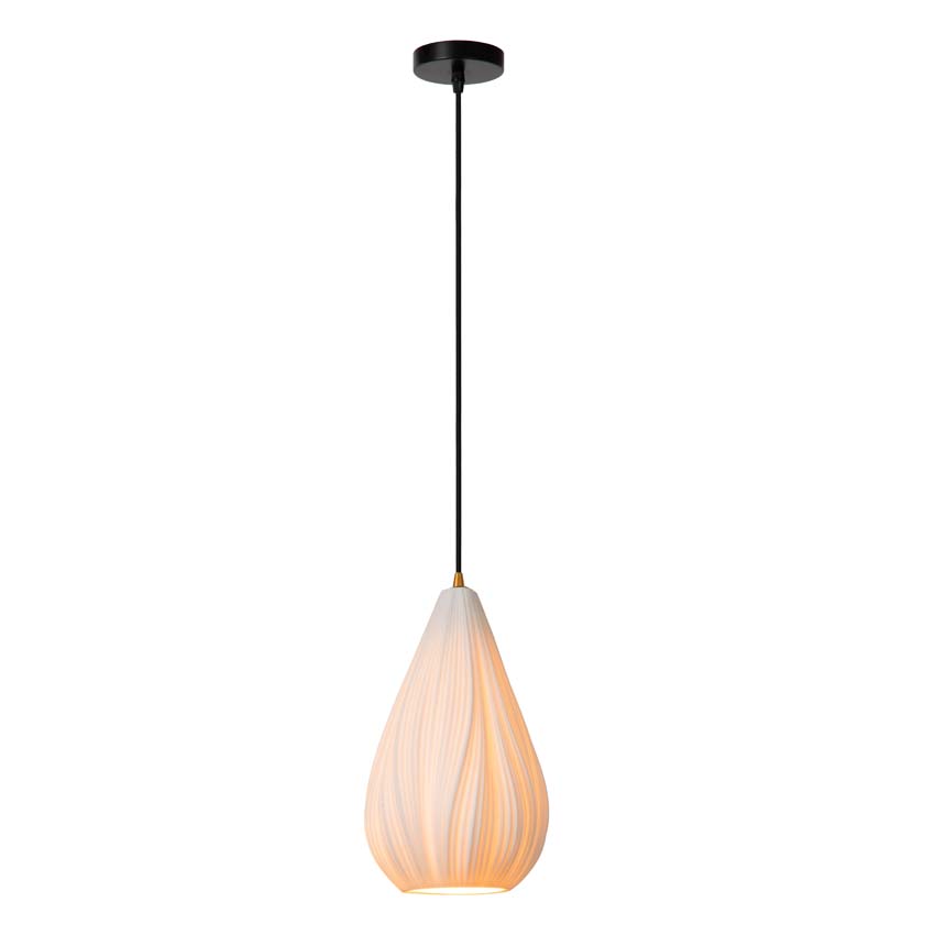 Lucide Cinzia - Hanglamp - Ø18,3cm - 1xE27 - Wit