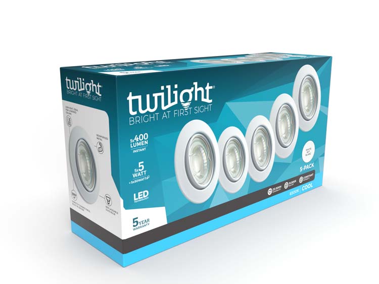 Spot encastré rond blanc 5x5W - GU10 - 400LM - D64MM