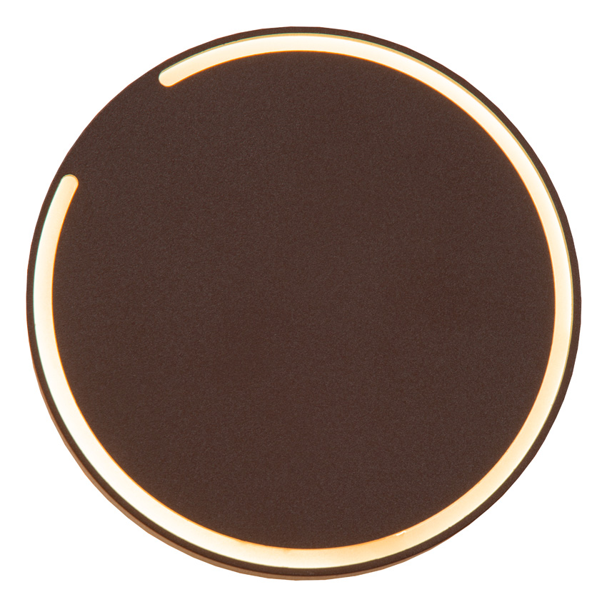 Lucide Essential Finister - Applique murale intérieur/extérieur - Ø13cm - LED - 1x6W - 2700K - IP54 - Brun rouille