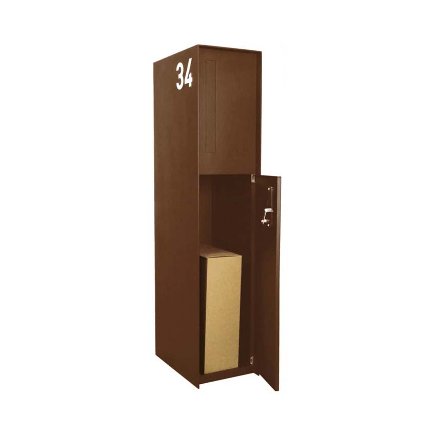 Boîte à colis ONZO (eSafe) Fenix aspect acier corten front connect
