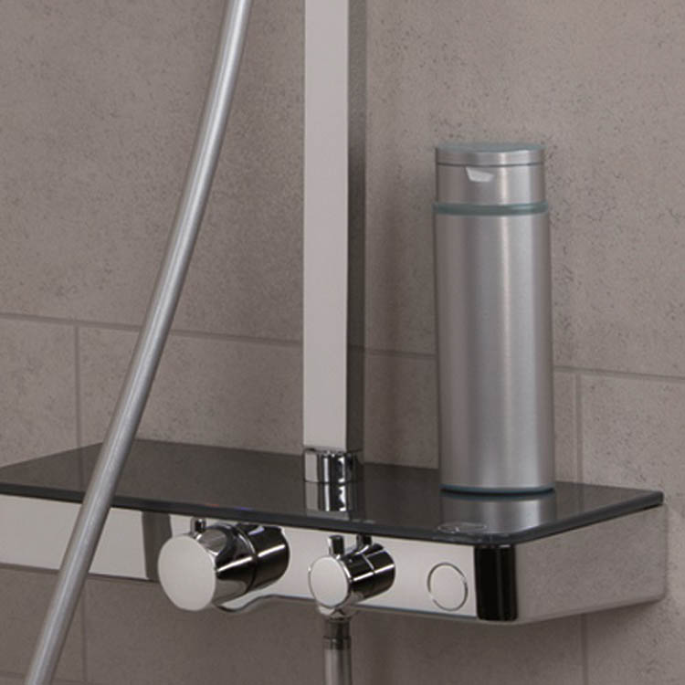 Set de douche thermostatique Olfa chrome-anthracite Set de douche thermostatique Olfa chrome-anthracite