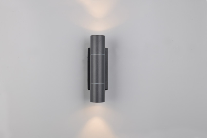 Applique murale - anthracite - 7,5x23x8,5cm - dimmable - GU10 MR11 - 2x10W