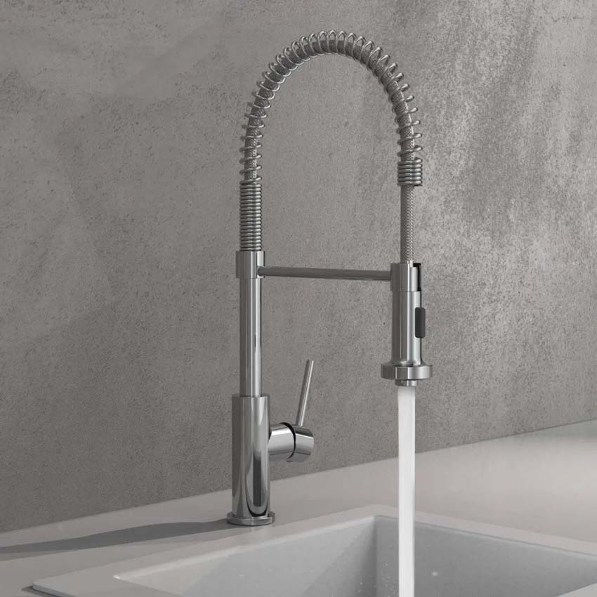 Keukenkraan Blizz chroom met uittrekbare uitloop