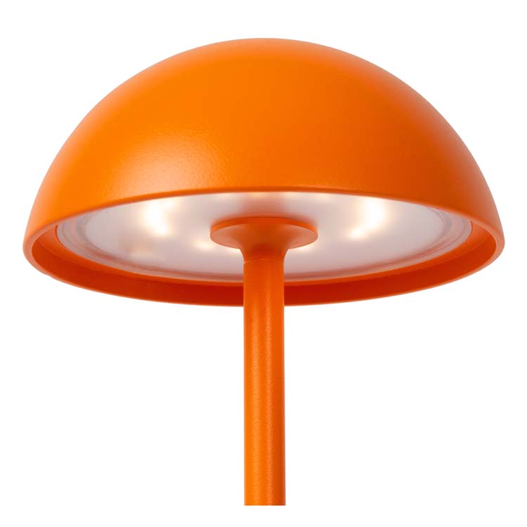Lucide JOY - Lampe de table Extérieur Rechargeable - Batterie - Ø 12 cm - LED Dim. - 1x1,5W 3000K - IP54 - Orange