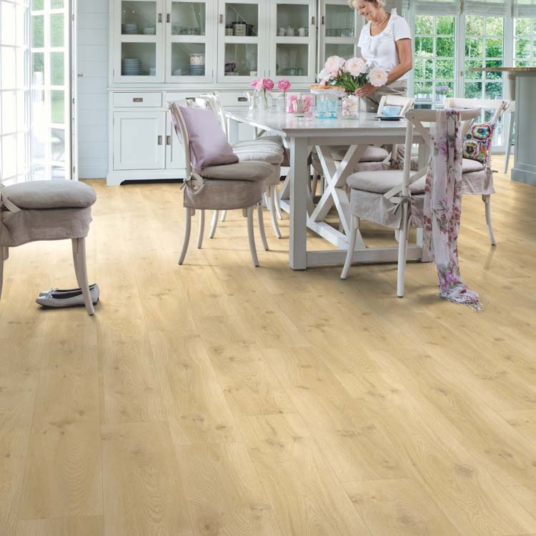 Vinyl vloer Quick-Step Alpha Vinyl plank 4mm beige eik 125,1x18,9cm