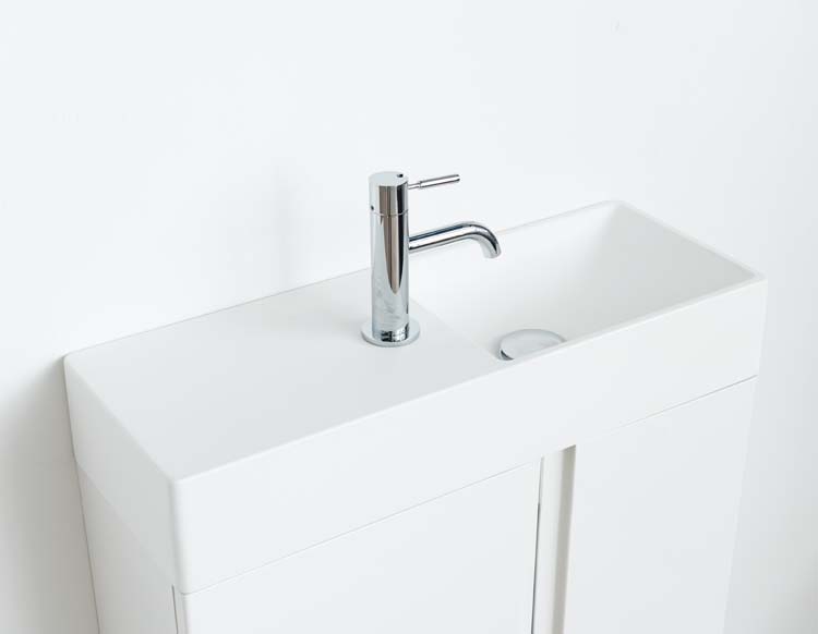 Toiletmeubel Ayko glanzend wit wastafel mat wit 60x60x22cm