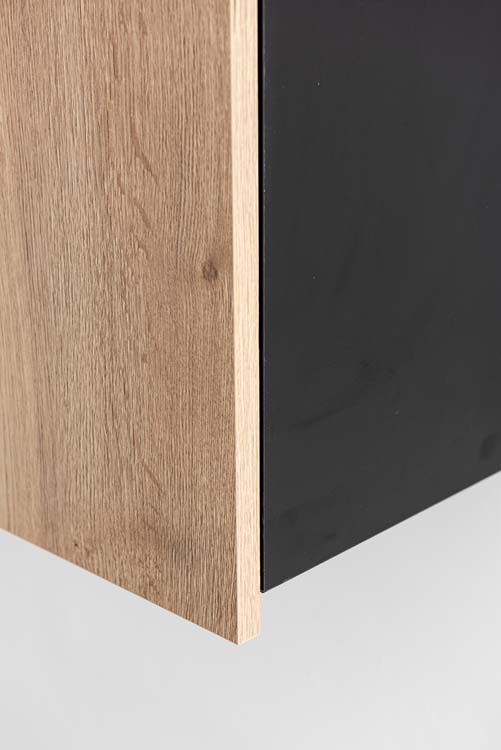 Armoire de cuisine Plenti armoire suspendue noire/aspect bois 60x78cm