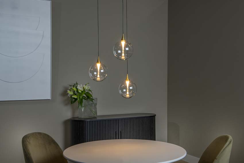 Lucide Premium Gisela - Hanglamp - Ø 36 cm - LED Dimb. - 3x4,3W 2700K - Transparant Lucide Premium Gisela - Hanglamp - Ø 36 cm - LED Dimb. - 3x4,3W 2700K - Transparant