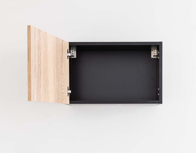 Armoire de cuisine Plenti pour hotte aspirante noire/aspect bois 60x38cm