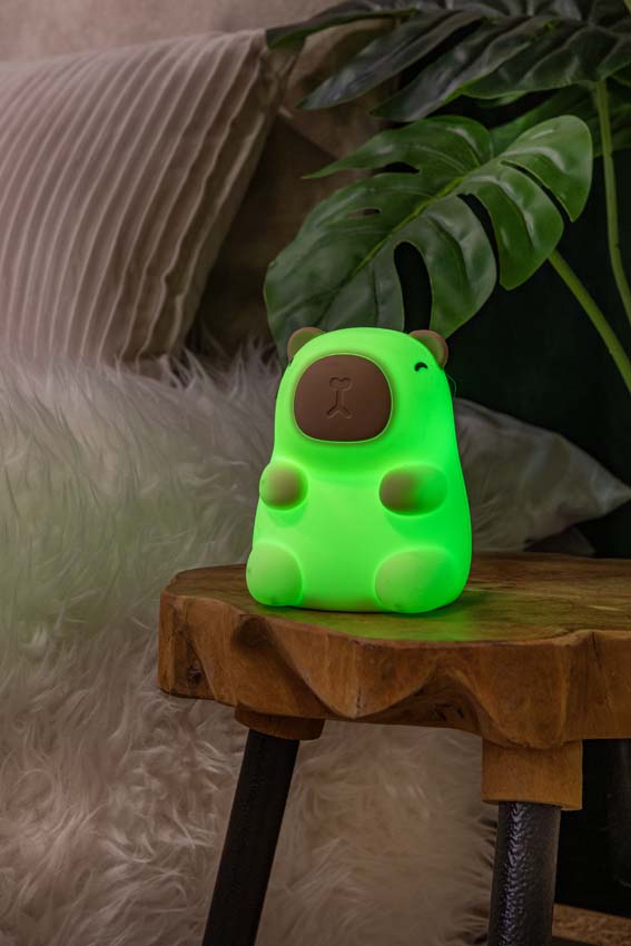 Lucide Essential Pincha Bear - Lampe de table rechargeable pour enfants - Batterie - LED 3 niveaux dimmable - 1x0,5W 2100K - RGB - Brun