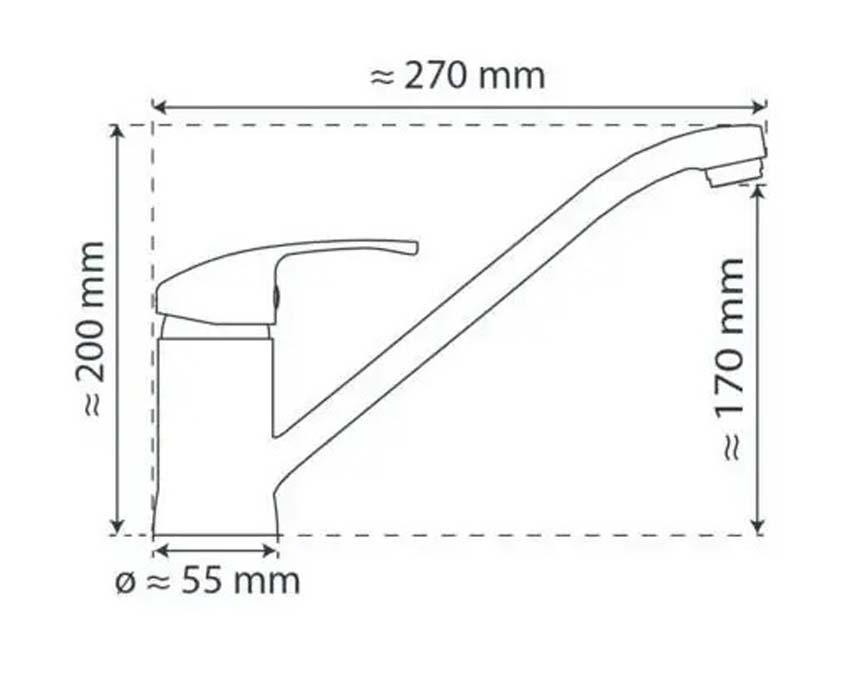 Keukenkraan Ferdi mat zwart