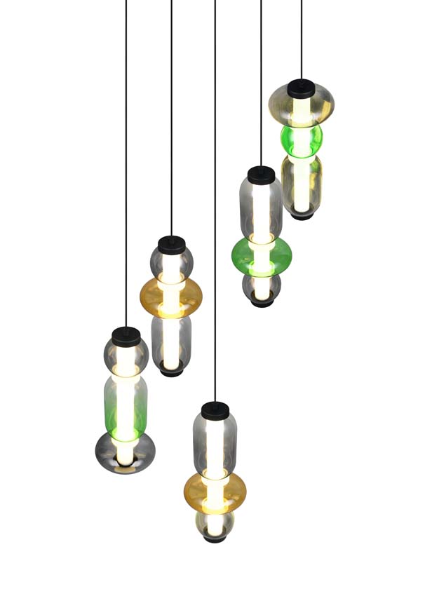 Suspension - Transparant - Ø15,5cm - Dimmable - LED - 5x8W - 2300-4000K