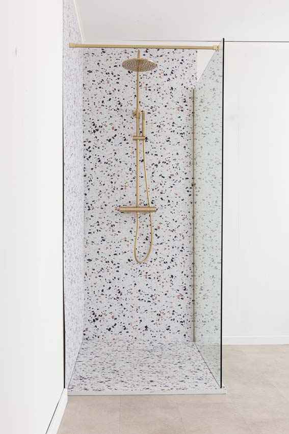 Douchepaneel Milo Slate terrazzo look 91,4x243,8cm
