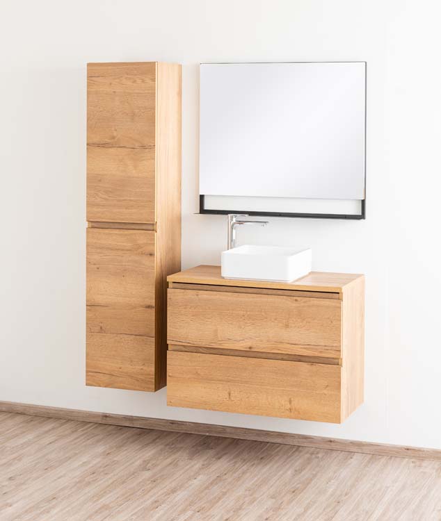Badmeubel Daria eik goudbruin 900 mm opbouwtablet melamine