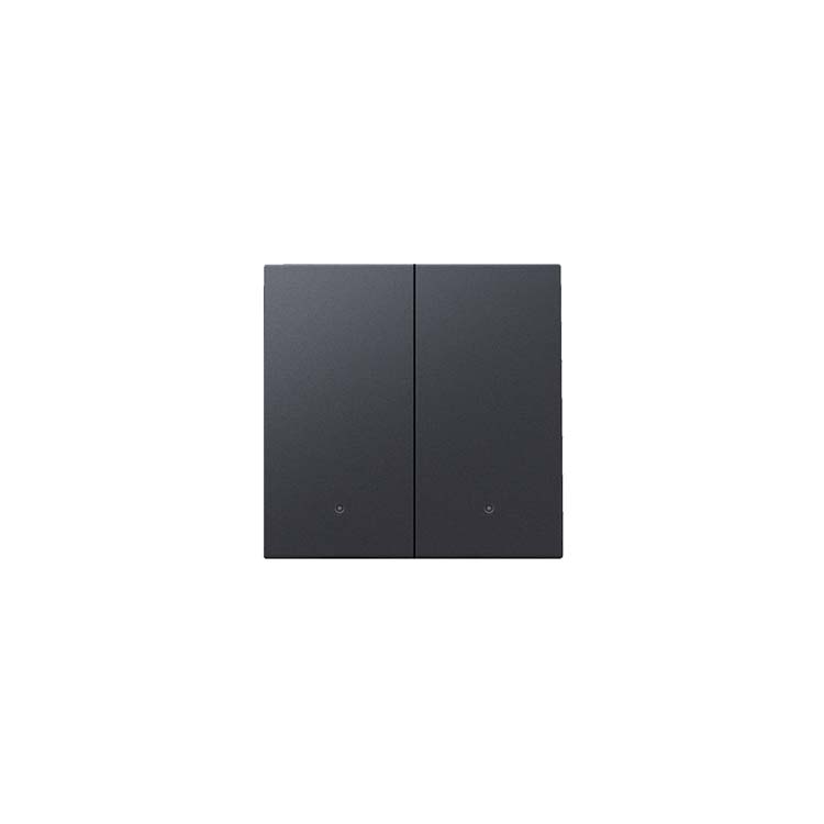 Niko Home Control afwerkingsset met lens voor dubbele schakelaar of drukknop antraciet
