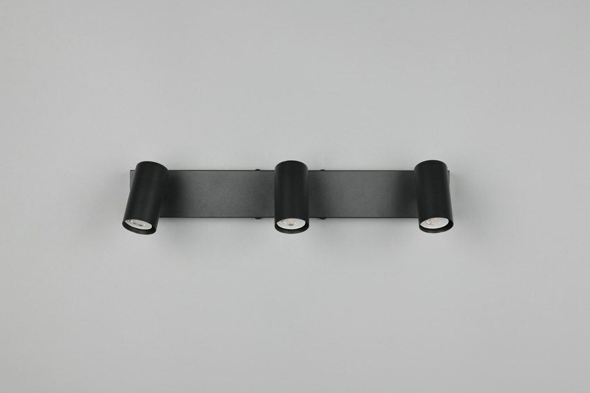 Spot en saillie - noir mat - 41x6x13,5cm - dimmable - GU10/MR11 - 3x5W
