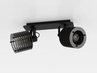 Plafonnière 2 spots Sego 2xE27 noir/bois