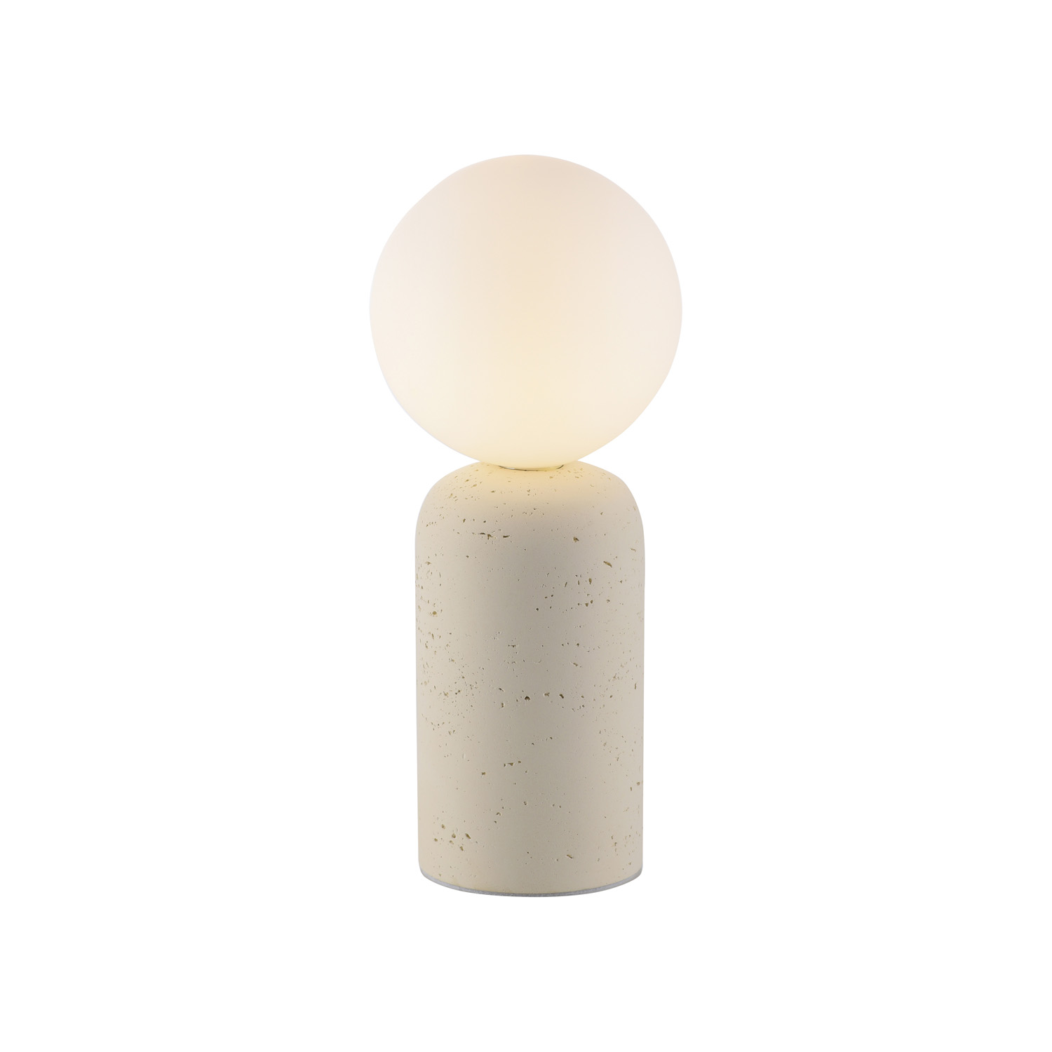 Tafellamp - zand/wit - travertinlook - Ø15cm - 1xG9 - max. 10W - excl. lichtbron